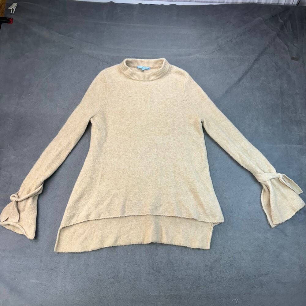 ANTONIO MELANI Wool Alpaca Blend Sweater Pullover Mock Neck Beige Cottagecore M
